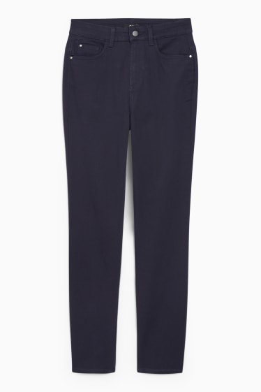 Damen - Stoffhose - High Waist - Slim Fit - dunkelblau