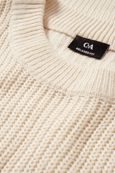 Uomo - Gilet in maglia - bianco crema