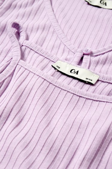 Kinder Mädchen - Set - Strickjacke und Top - 2 teilig - hellviolett