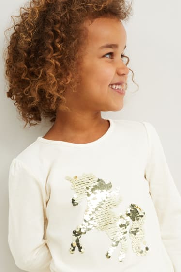 Bambine - Unicorno - set - maglia a maniche lunghe e cardigan - 2 pezzi - rosa