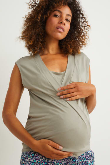 Donna - Top per allattamento - verde chiaro