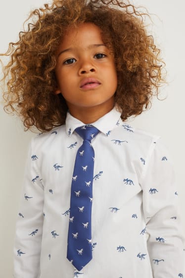 Enfants garçons - Dinosaures - cravate - à motif - bleu foncé