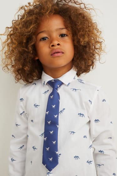 Children - Dinosaur - tie - patterned - dark blue