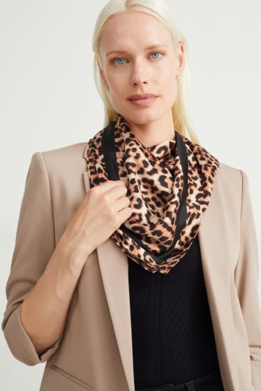 Donna - Confezione da 2 - foulard - fantasia - nero