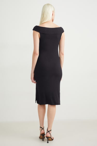 Damen - Figurbetontes Kleid - schwarz