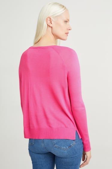 Kobiety - Sweter basic - różowy