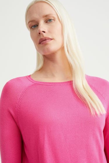 Women - Basic jumper - pink