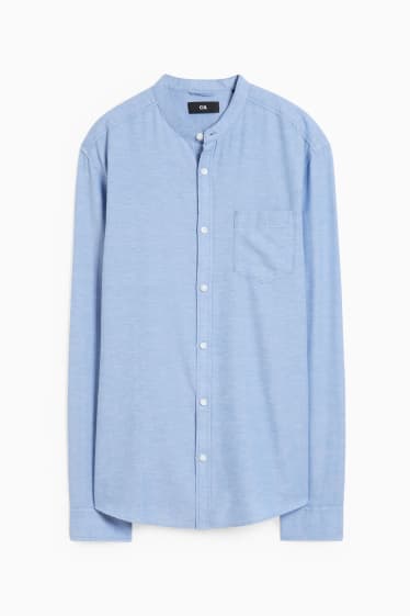 Home - Camisa - regular fit - coll mao - blau clar