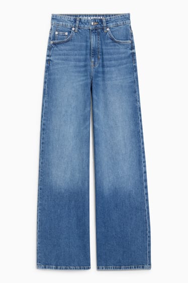 Women - CLOCKHOUSE - wide leg jeans - high waist - blue denim