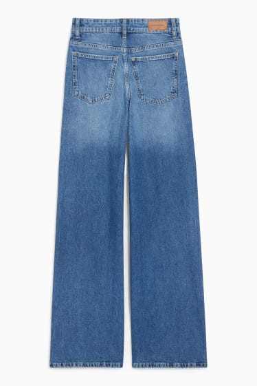 Women - CLOCKHOUSE - wide leg jeans - high waist - blue denim