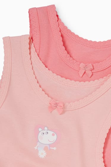 Enfants - Lot de 2 - Peppa Pig - maillots de corps - rose