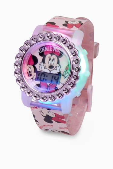 Niños - Minnie Mouse - reloj de pulsera - rosa