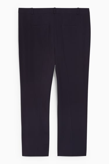 Women - Cloth trousers - mid-rise waist - straight fit - dark blue