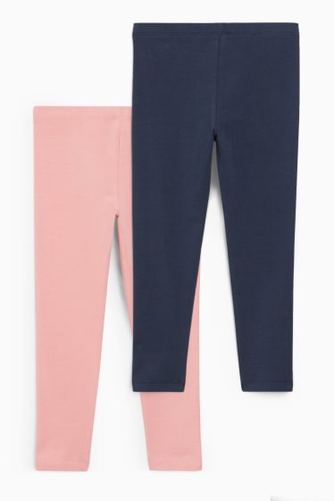 Enfants filles - Lot de 2 - leggings - bleu foncé