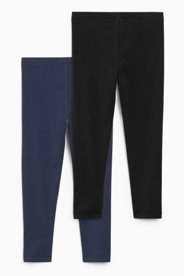 Enfants filles - Lot de 2 - leggings - noir