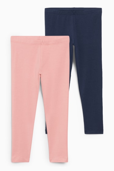 Enfants filles - Lot de 2 - leggings - bleu foncé