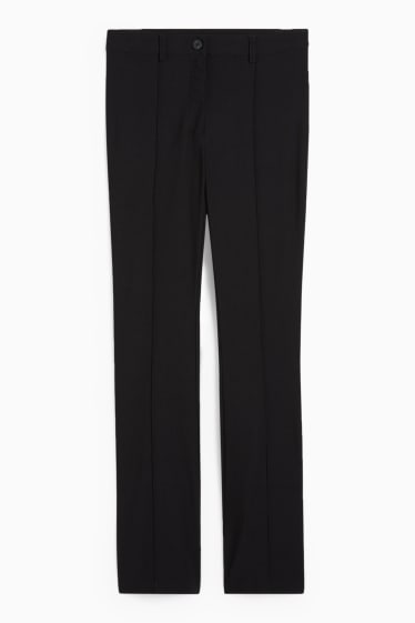Dona - Pantalons de tela - mid waist - bootcut fit - negre