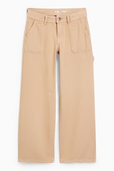 Bambine - Jeans a gamba larga - beige