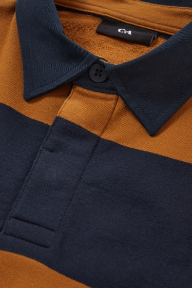 Herren - Poloshirt - gestreift - havanna
