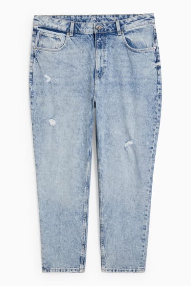 Femei - Mom jeans - talie înaltă - LYCRA® - denim-albastru deschis