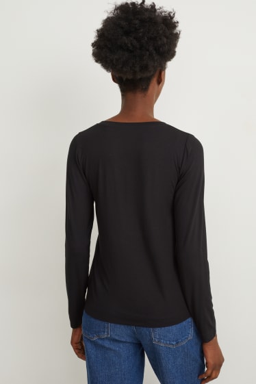 Women - Basic long sleeve top - black