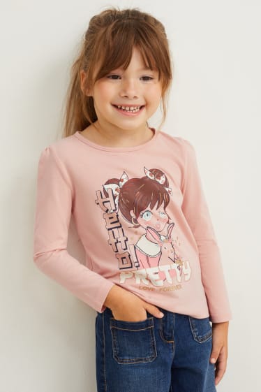 Dětské - Multipack 2 ks - tričko s dlouhým rukávem - růžová