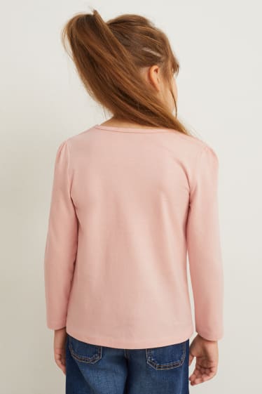 Enfants filles - Lot de 2 - hauts à manches longues - rose