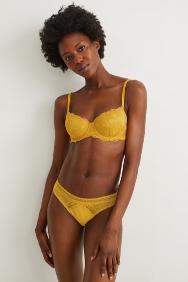 Femmes - Soutien-gorge à armature - DEMI - ampliforme - or