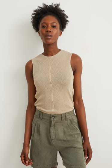 Donna - Top in maglia - beige chiaro
