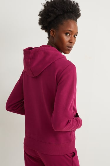 Femmes - Sweat à capuche basique - bordeaux