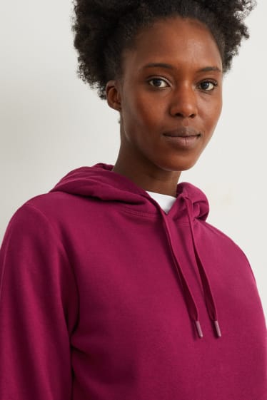 Femmes - Sweat à capuche basique - bordeaux