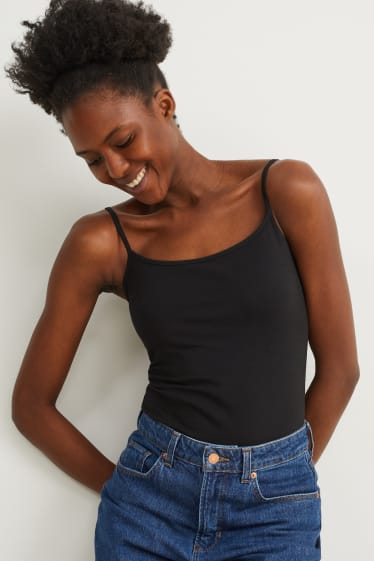 Femmes - Lot de 2 - caracos basiques - noir / noir