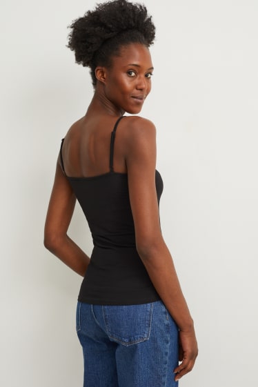 Femmes - Lot de 2 - caracos basiques - noir / noir