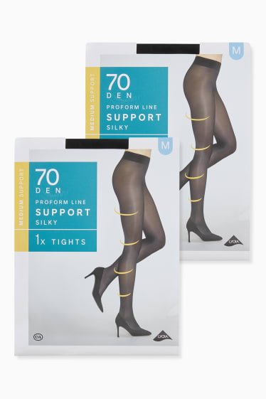 Women - Multipack of 2 - tights - 70 denier - black