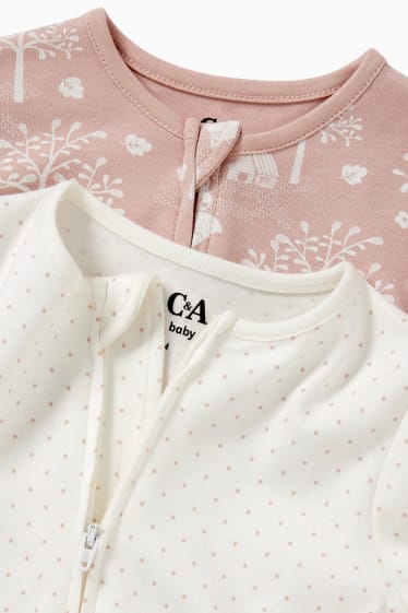 Baby: meisjes - Set van 2 - babypyjama - roze