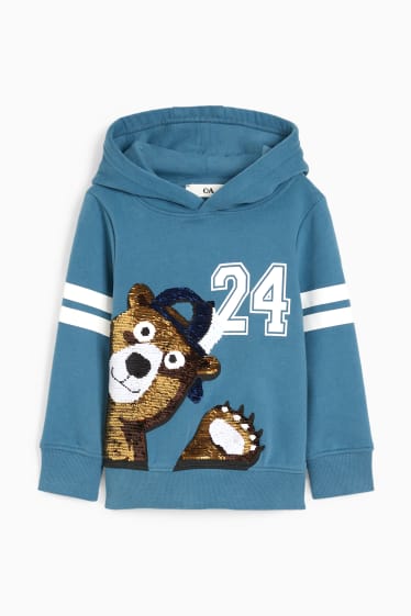 Niños: niños - Sudadera con capucha - con brillos - petróleo