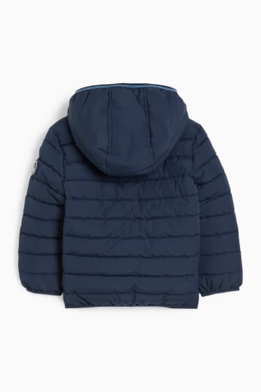 Kinderen: jongens - Gewatteerde jas met capuchon - donkerblauw