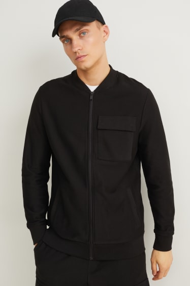 Men - Zip-through sweatshirt - black