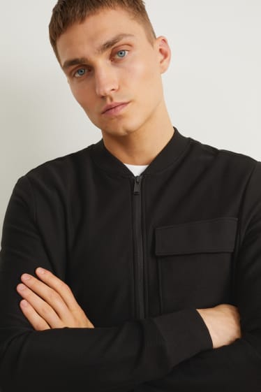 Men - Zip-through sweatshirt - black