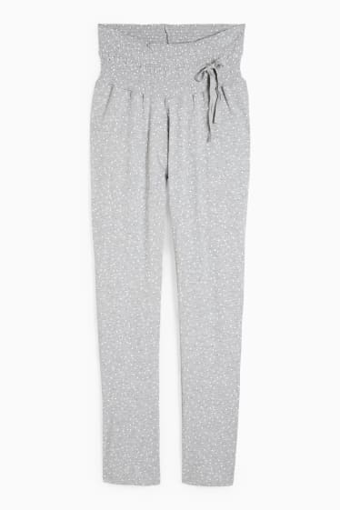 Women - Maternity pyjama bottoms - polka dot - light gray-melange