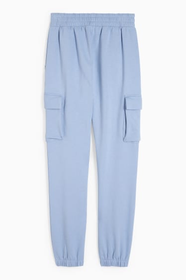Kobiety - CLOCKHOUSE - spodnie dresowe w stylu bojówek - jasnoniebieski