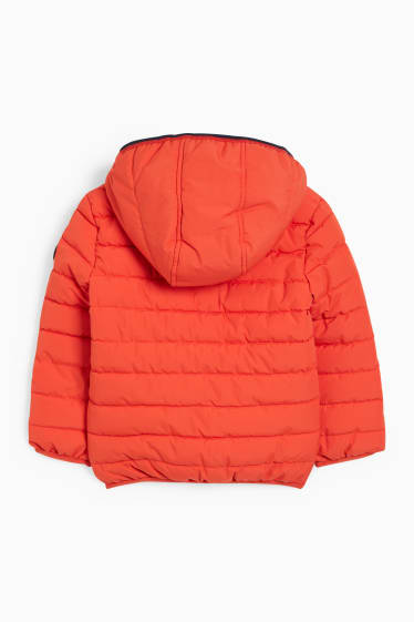 Kinderen - Gewatteerde jas met capuchon - donker oranje