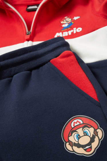 Enfants garçons - Ensemble - Super Mario - sweat à capuche et pantalon de jogging - bleu foncé