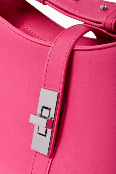 Damen - Schultertasche - Lederimitat - pink