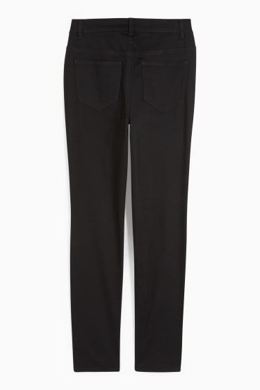 Femmes - Pantalon en toile - high waist - slim fit - noir