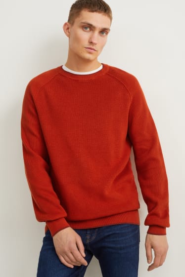 Herren - Pullover - dunkelorange