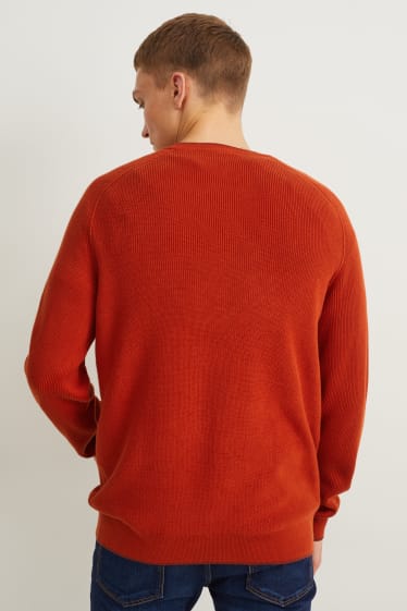 Herren - Pullover - dunkelorange