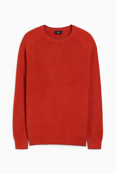 Herren - Pullover - dunkelorange