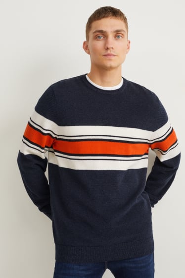 Men - Jumper - dark blue-melange