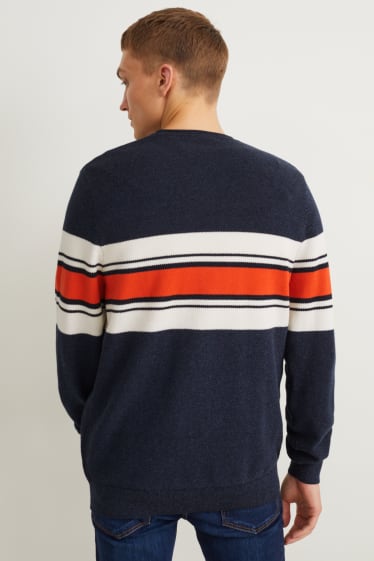 Heren - Trui - donkerblauw-mix